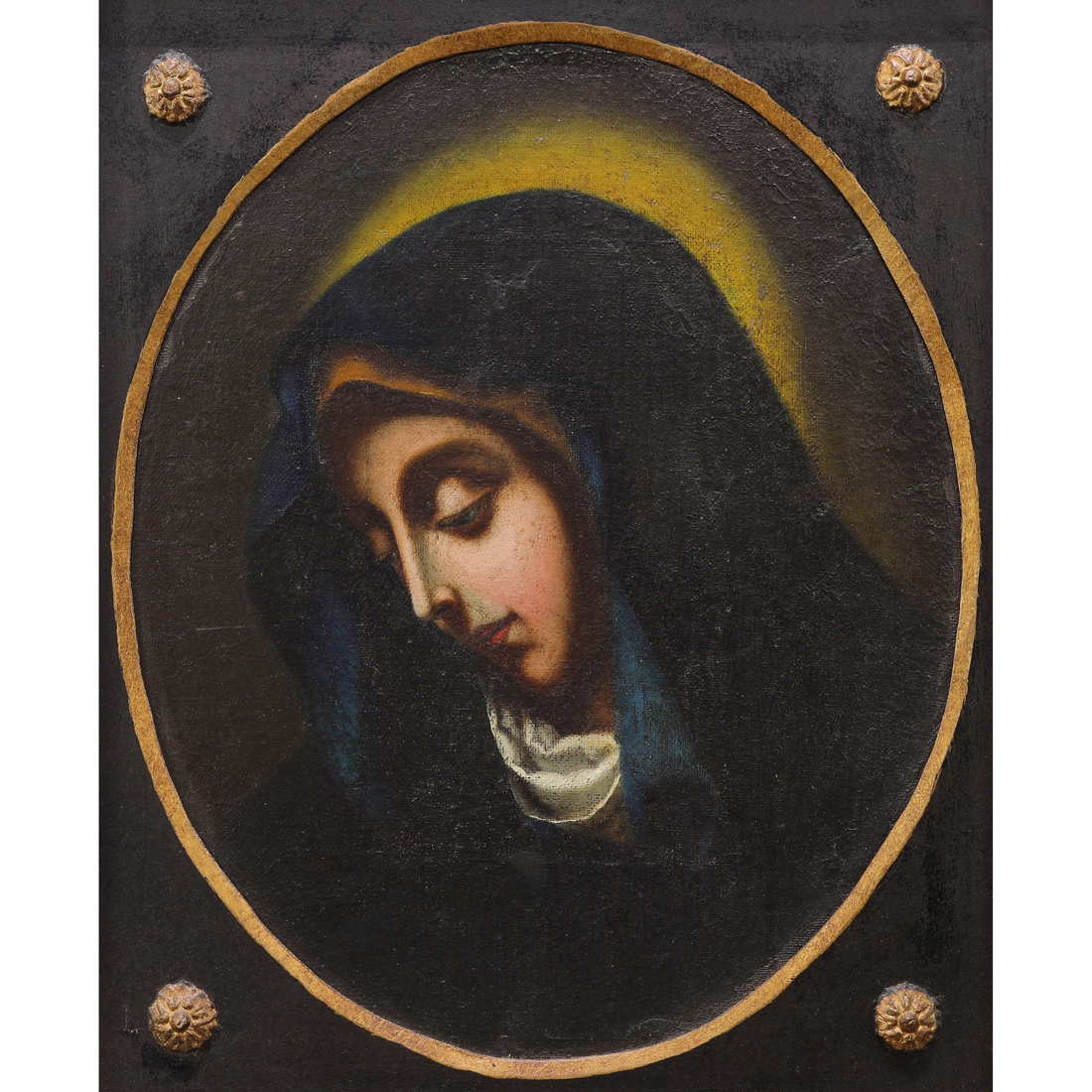 Appraisal: PAINTING SPANISH SCHOOL Spanish School th century Portrait of Madonna