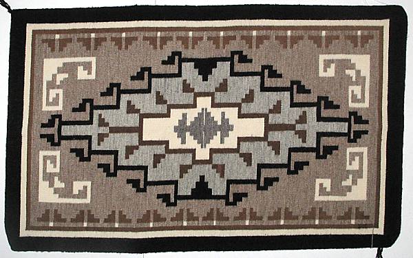 Appraisal: A Navajo Two Grey Hills weaving size approximately ft in