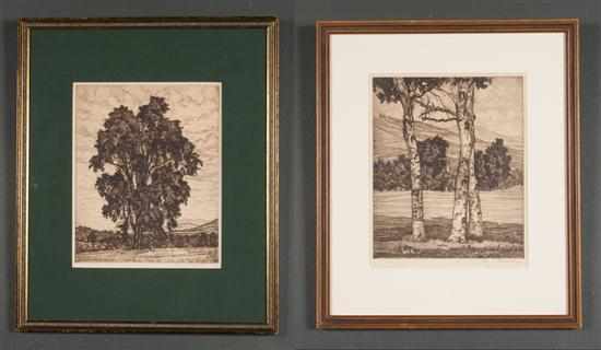 Appraisal: Luigi Lucioni Italian American - Two framed etchings ''The Elm