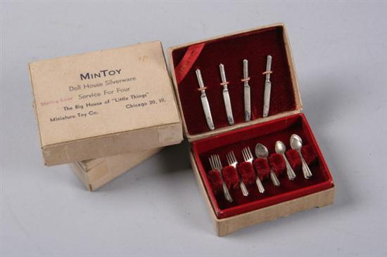 Appraisal: MIN TOY DOLL HOUSE STERLING SILVER SERVICE FOR FOUR FLATWARE