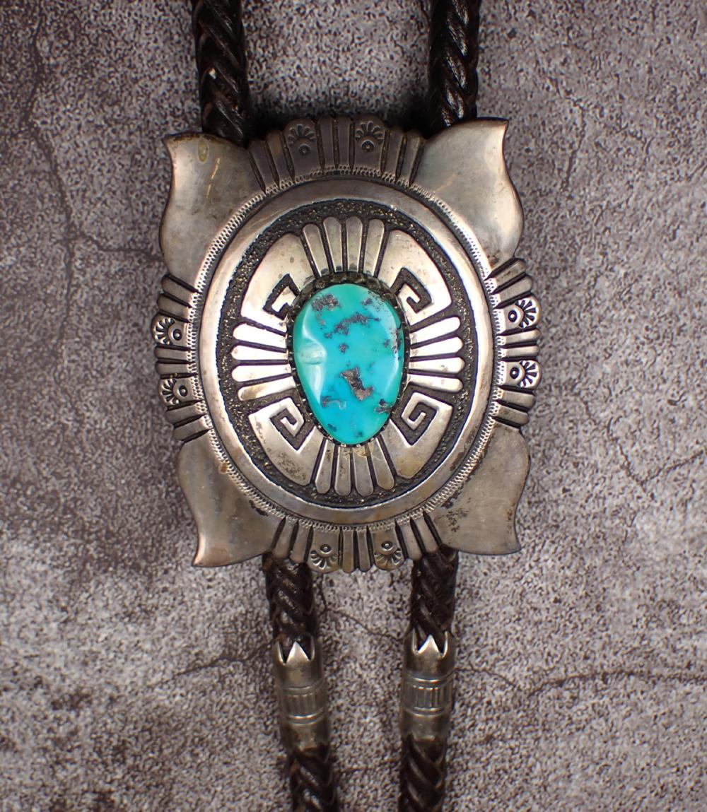 Appraisal: NATIVE AMERICAN NAVAJO HAND MADE STERLING BOLO TIE having a