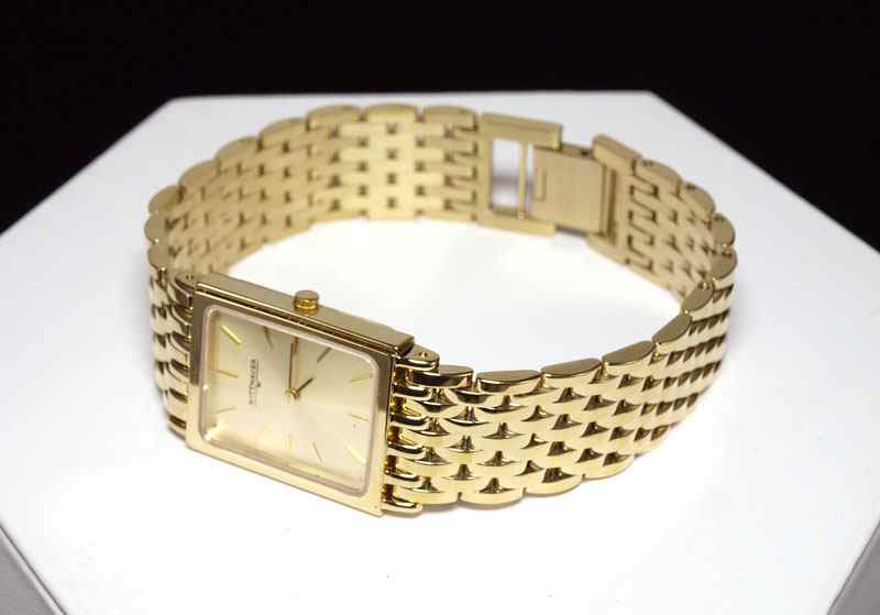 Appraisal: WITTNAUER QUARTZ WATCH Original gold tone stainless steel mesh bracelet