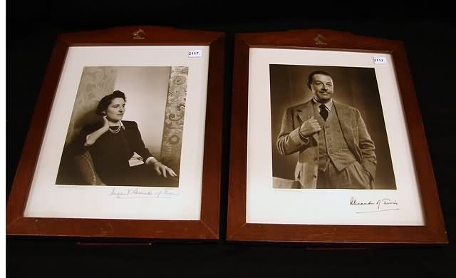 Appraisal: Pair of signed photographs of Harold Alexander st Earl Alexander