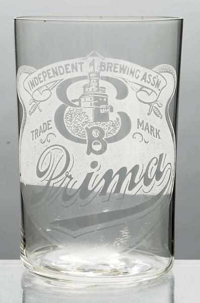 Appraisal: Prima Beer Acid-Etched Beer Glass Independent Brewing Association Fade or