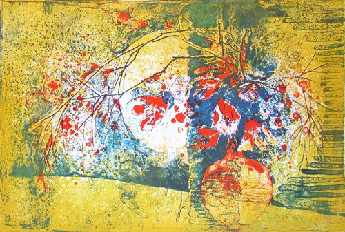 Appraisal: Artist Hoi Vietnamese Title Flowers and Branches in Vase Date