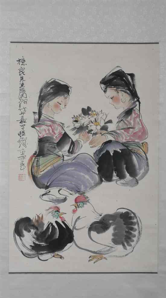 Appraisal: AFTER CHENG SHI FA Chinese - TWO GIRLS AND TWO