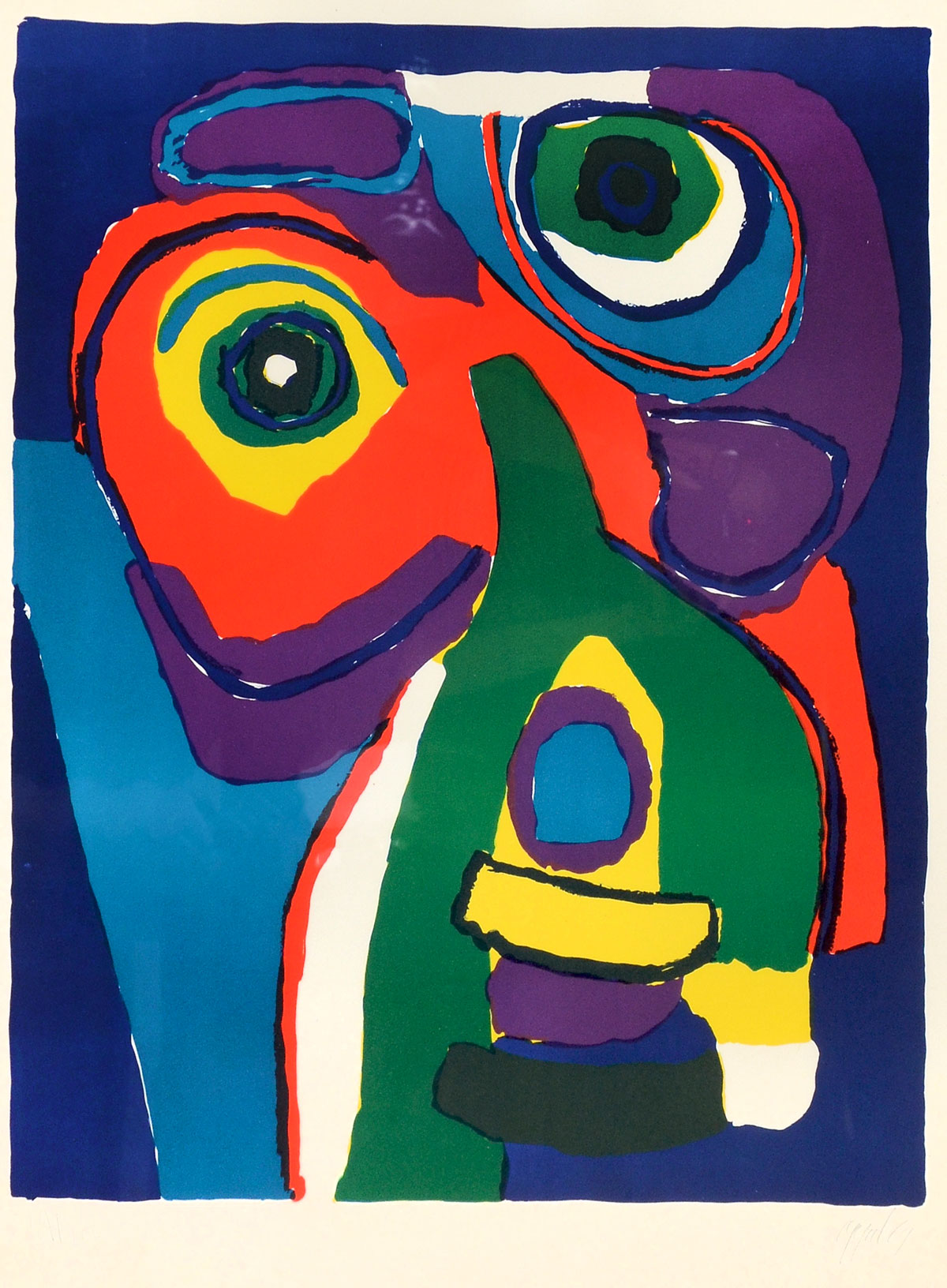 Appraisal: APPEL Karel DUTCH - Abstract Face Lithograph '' x ''