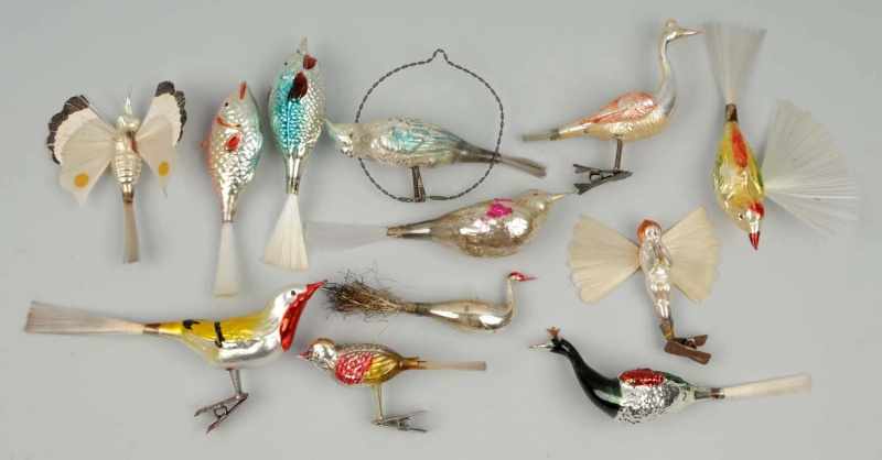 Appraisal: Lot of Spun Glass Tinsel Ornaments Description Assorted birds one