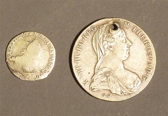 Appraisal: Russian Coins Catherine II Unknown silver coin Hole in top