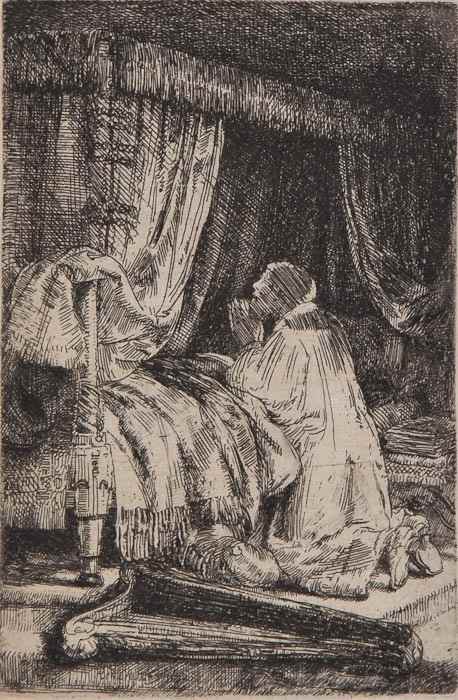 Appraisal: Rembrandt Harmensz van Rijn David at Prayer etching with drypoint