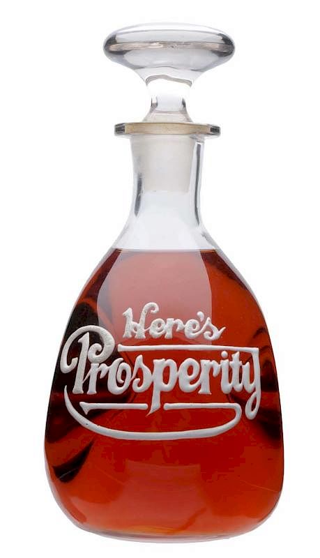 Appraisal: Here's Prosperity Enameled Whiskey Bottle Original top Circa Excellent -