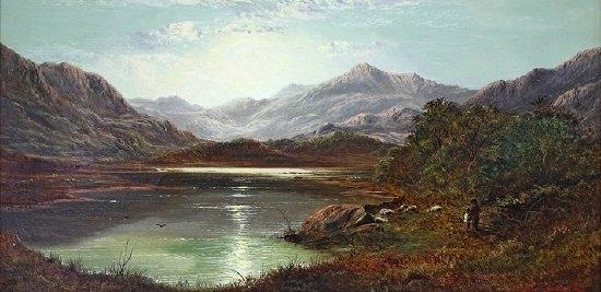 Appraisal: Charles Leslie Highland Loch signed and dated oil on canvas