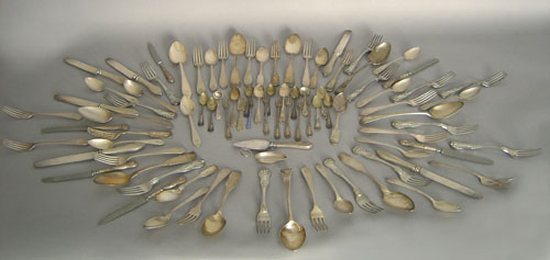 Appraisal: Silver and plated flatware approx troy oz