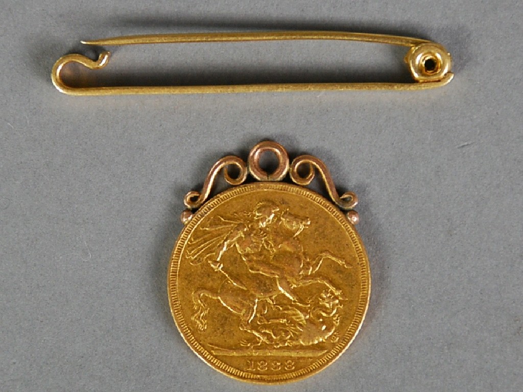 Appraisal: GOLD SOVEREIGN ADAPTED AS A PENDANT showing George and the