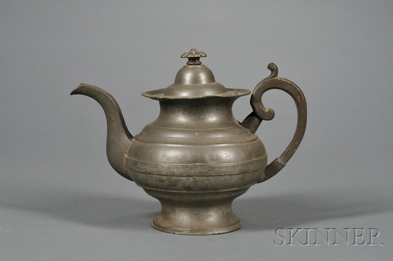 Appraisal: Pewter Teapot Israel Trask Beverly Massachusetts second quarter th century