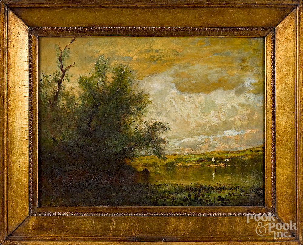 Appraisal: Arthur Parton oil on canvas landscape Arthur Parton American -