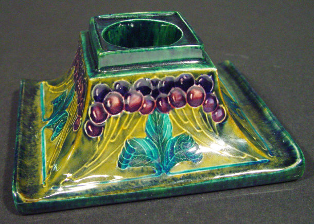 Appraisal: Hancock and Sons Morrisware pottery desk stand hand painted and