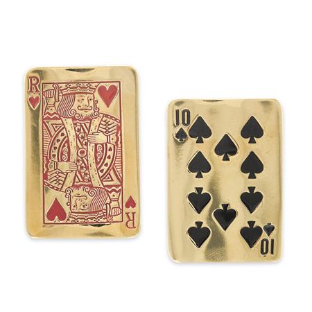 Appraisal: Isabel Canovas Playing Card Earrings Estimate -