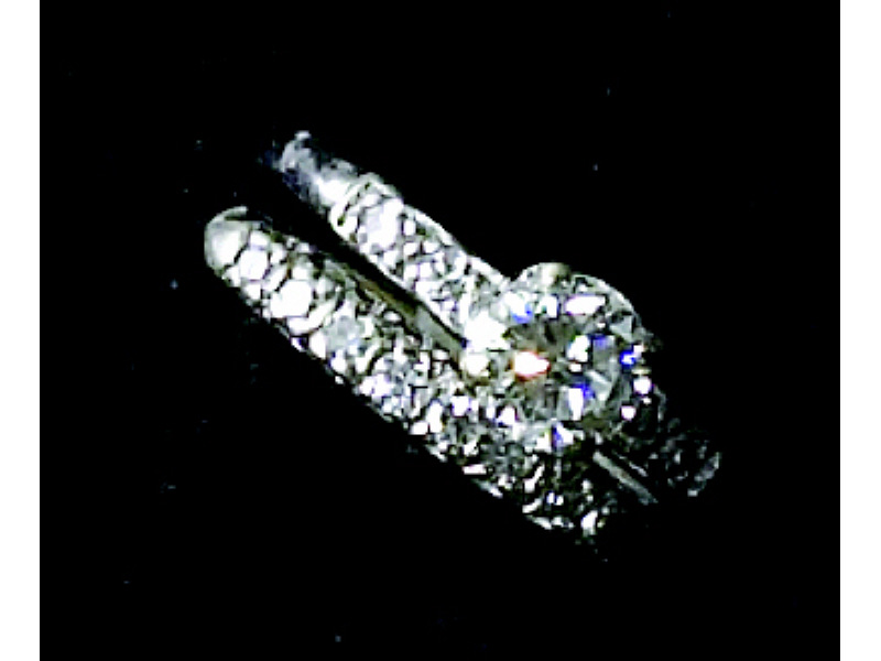 Appraisal: DIAMOND BRIDAL SET Platinum engagement ring and white gold wedding