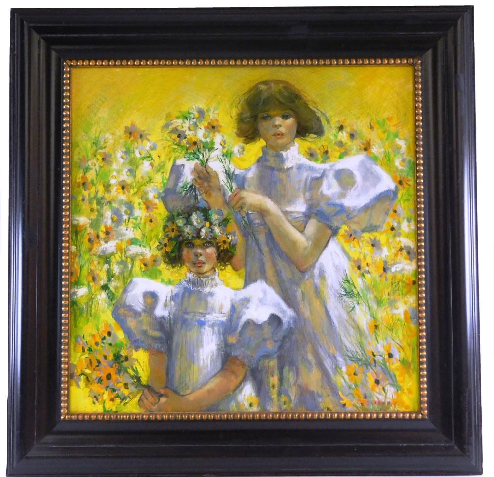 Appraisal: Mary Sarg Murphy American - Gathering Daisies oil on canvas