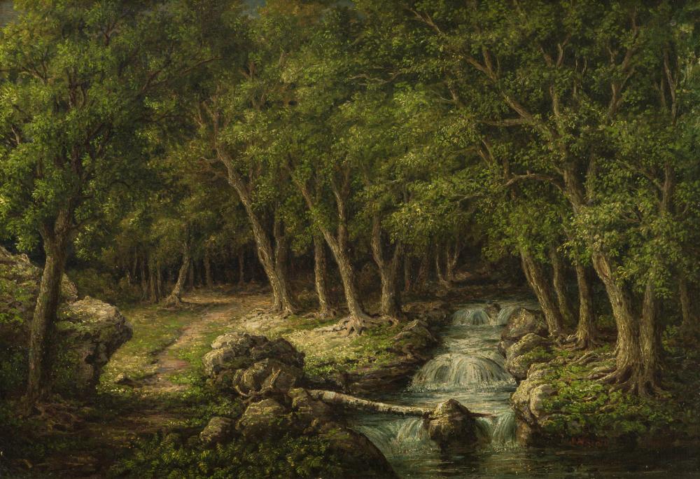 Appraisal: JOHN WHITE ALLEN SCOTT American - Stream Along the Trail