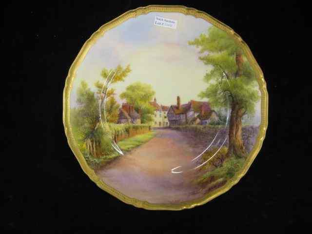 Appraisal: Royal Worcester Porcelain Cabinet Plate handpainted English country side by