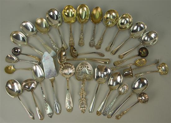 Appraisal: LARGE COLLECTION OF SILVER SPOOONS total pieces total weight ozs