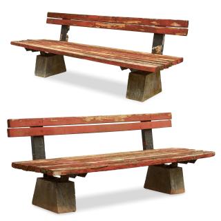 Appraisal: Pair Robert Moses era outdoor city benches Pair Robert Moses