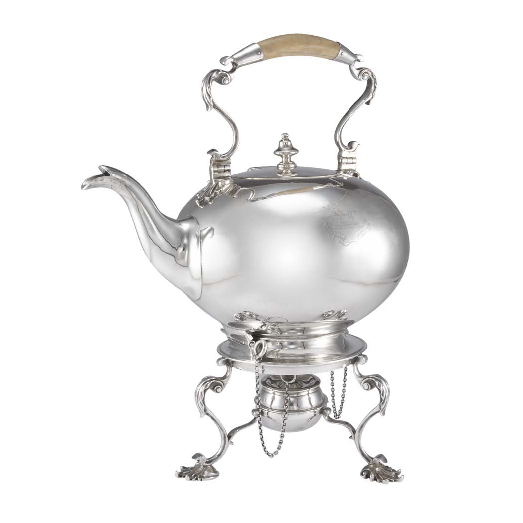 Appraisal: George III Silver Teapot on an Associated Stand Maker's mark