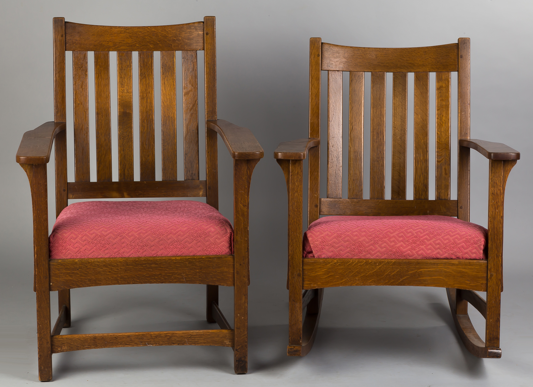 Appraisal: Two Lifetime Arts Crafts Chairs Puritan Line Quarter-sawn oak Signed