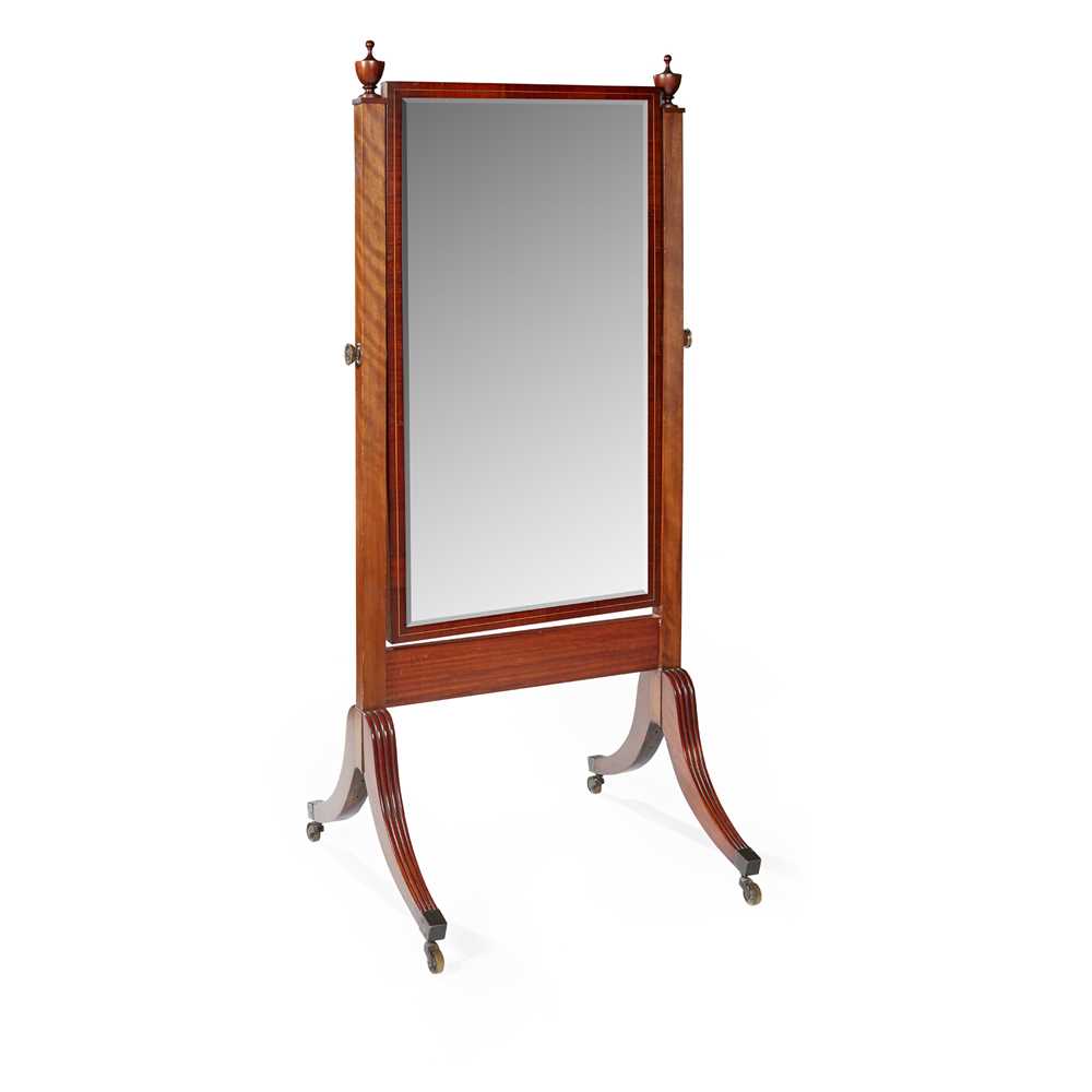 Appraisal: VICTORIAN MAHOGANY CHEVAL MIRROR TH CENTURY the rectangular bevelled mirror