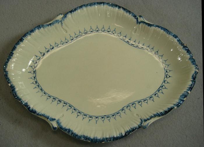 Appraisal: Wedgwood pearlware blue featheredge scalloped trays blue onion border decoration