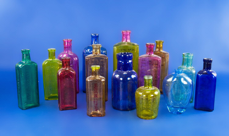 Appraisal: Box of Fifteen Laquered Coloured Bottles