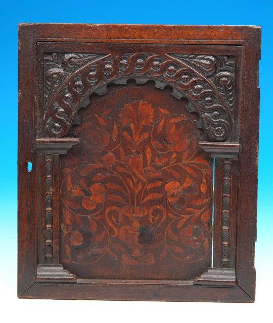 Appraisal: A decorative th Century oak panel with carved arching Guilloch