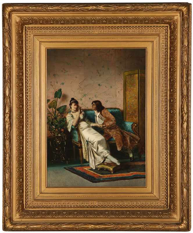 Appraisal: th Century French School Flirtation Amorous Couple signed and dated