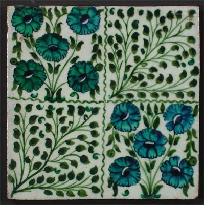 Appraisal: Bedford Park Anemone a William De Morgan tile painted in