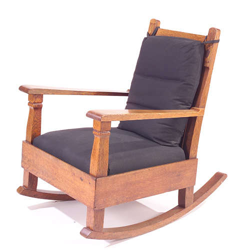 Appraisal: STICKLEY BROTHERS Rare rocker the top of its back posts