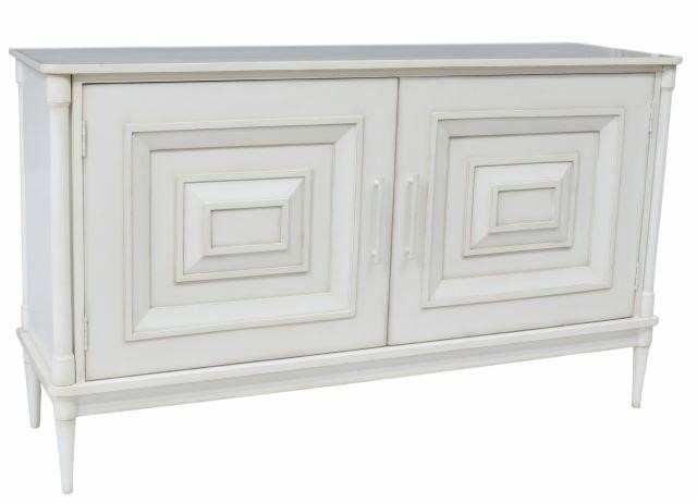 Appraisal: Contemporary white painted sideboard late th c having rectangular top