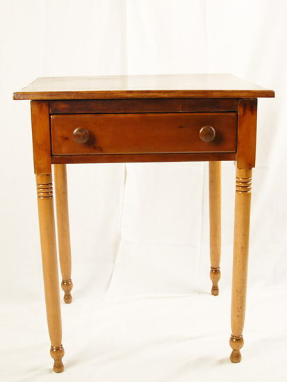 Appraisal: A Pine Single-drawer Sheraton-style Work Stand New England the single