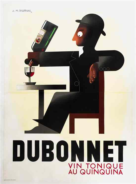 Appraisal: Cassandre French - DuBonnet vin tonique au quinquina poster x