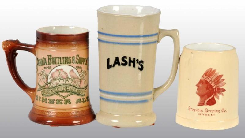 Appraisal: Lot of Beer Soda Mugs Description Includes one for Lash's