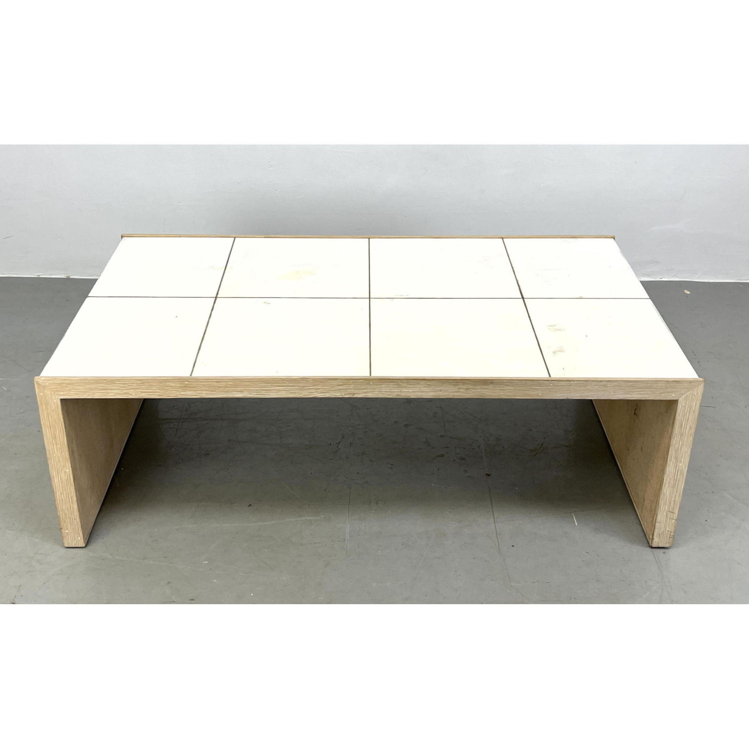 Appraisal: Parchment Style Modernist Coffee Table Dimensions H inches W inches