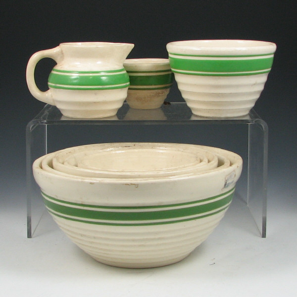 Appraisal: Hull Early Utility - Green Banded Ware Lot of twelve