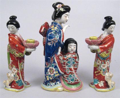 Appraisal: Three Japanese kutani models th century Comprised of a pair