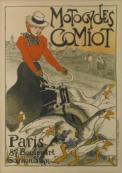 Appraisal: Th ophile Alexandre Steinlen Swiss French - Motocycles Comiot from