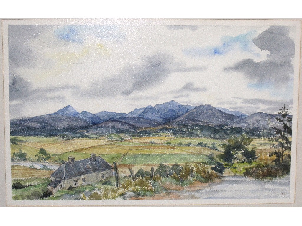 Appraisal: RAY LAWSON Watercolour 'The Spey Valley at Cairngorms' signed recto