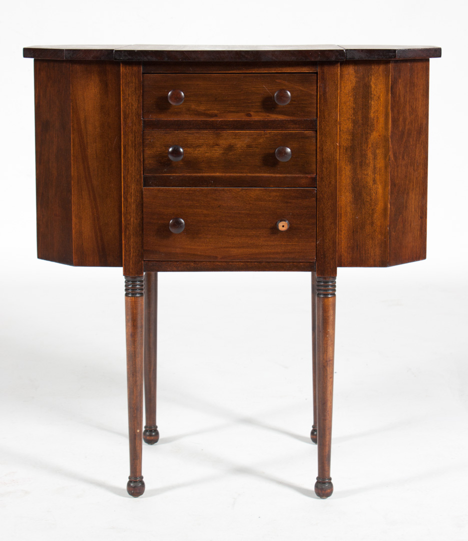 Appraisal: Federal style mahogany worktable center section with three short drawers