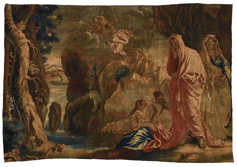 Appraisal: Large Scale Narrative Tapestry probably Belgian th century dramatic scene