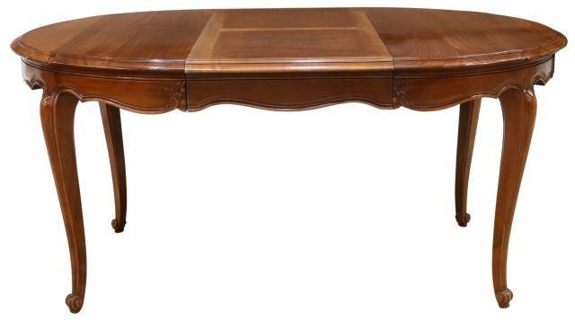 Appraisal: French Louis XV style fruitwood extension dining table early th