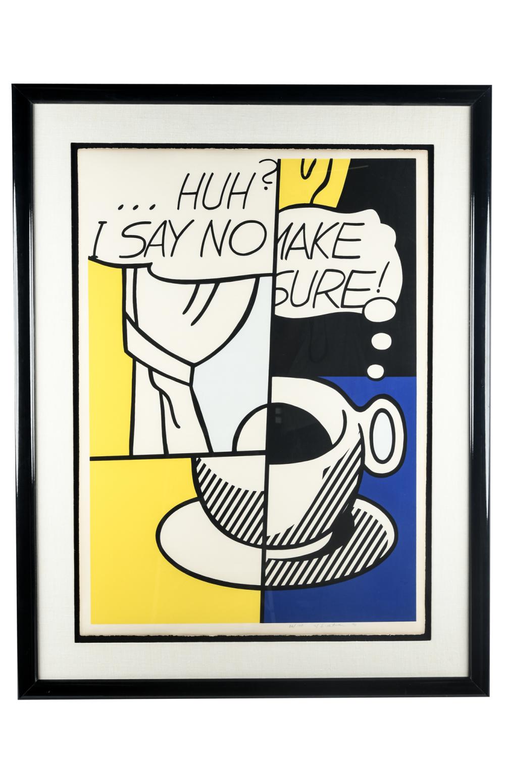 Appraisal: ROY LICHTENSTEIN - HUH -color serigraph on arches paper signed